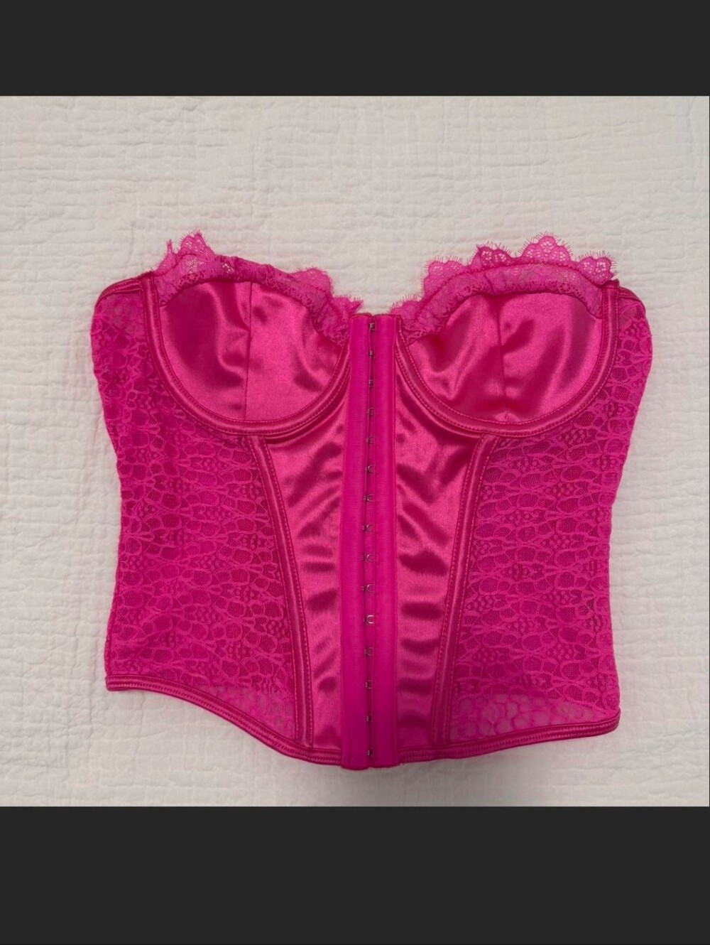 Pink lace corset top